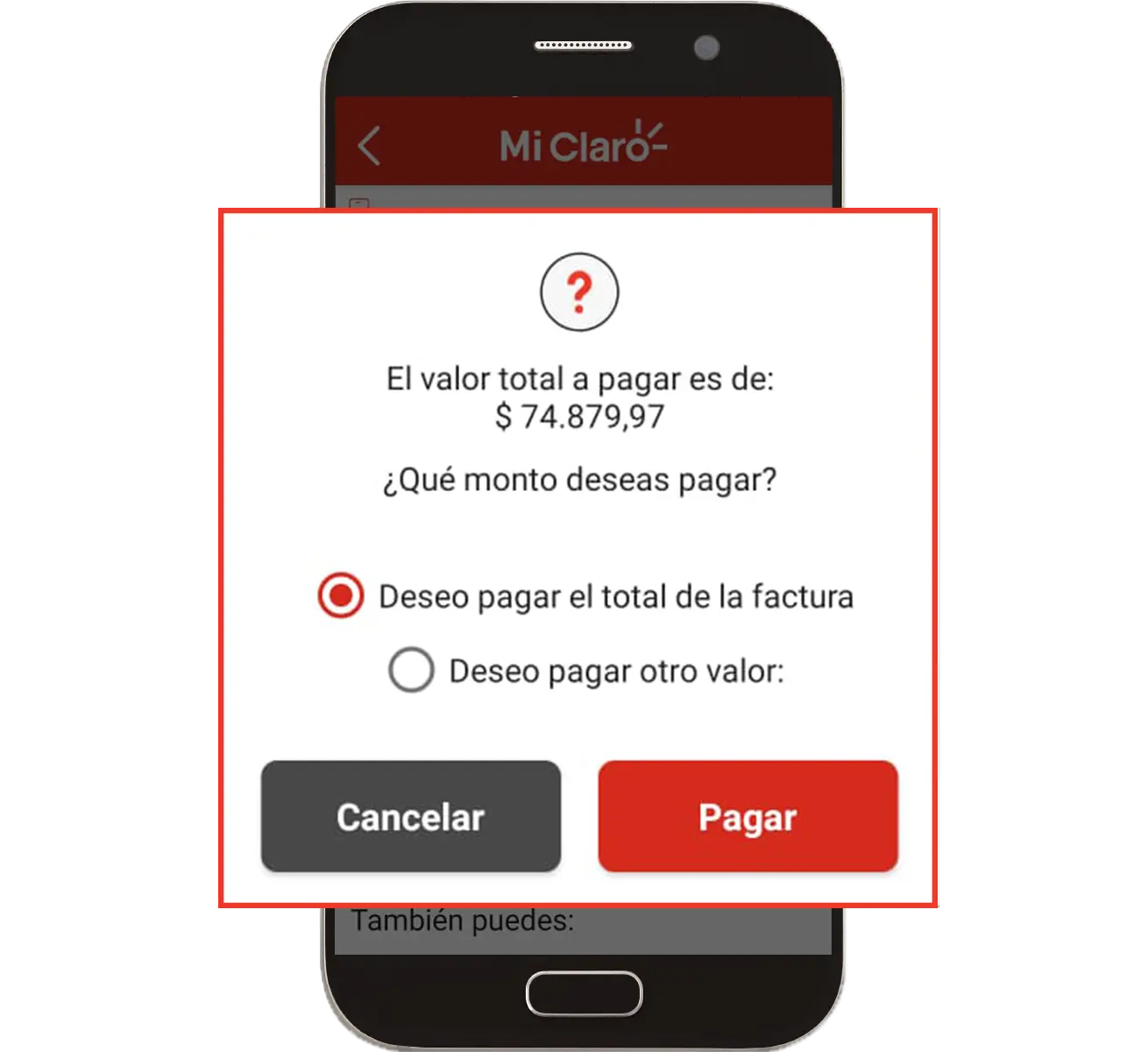 Diligencia tus datos y paga tu factura en app mi claro