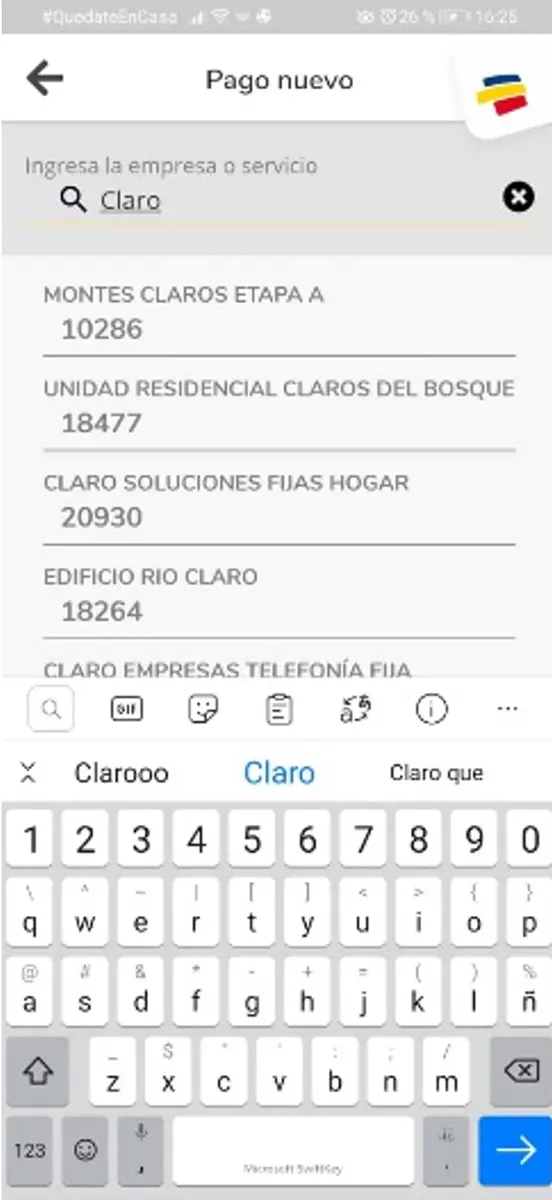 Paga tu factura claro en Bancolombia