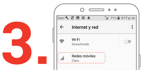 Opción de la red móvil 4G
