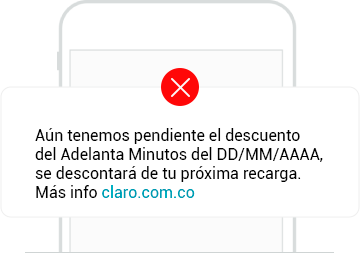 Msj de adelanta tu saldo en Claro prepago