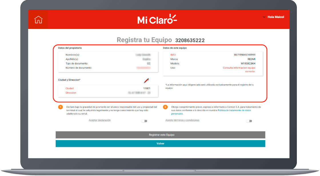 Paso 5 - Registrar el IMEI de tu smarphone 