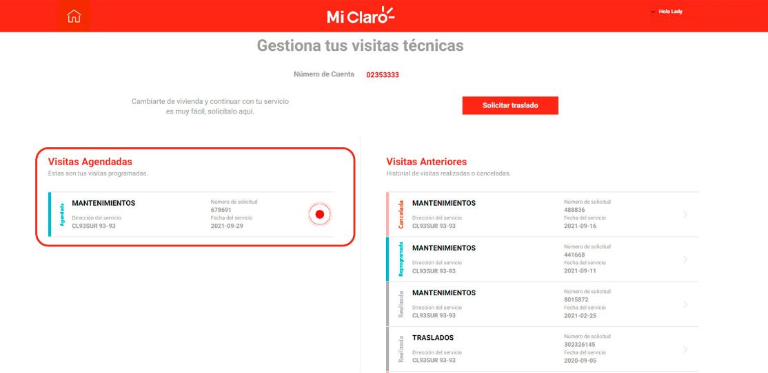 Paso 3 – Reagenda o Cancela Visitas técnicas 