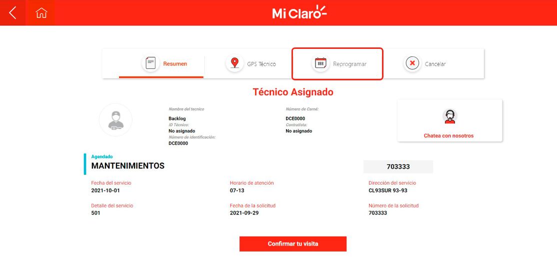 Paso 4 – Reagenda o Cancela Visitas técnicas 