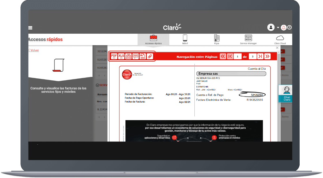 Paso 5 - Consulta y envía al correo la factura de tu empresa 