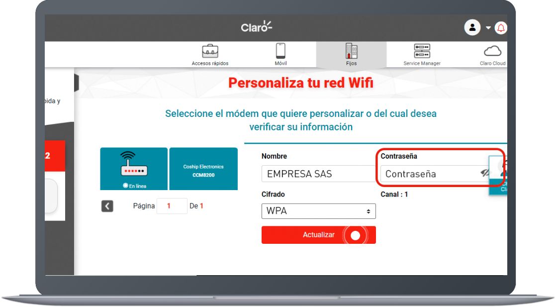 Paso 7 – Personaliza la clave del wifi de tu empresa 