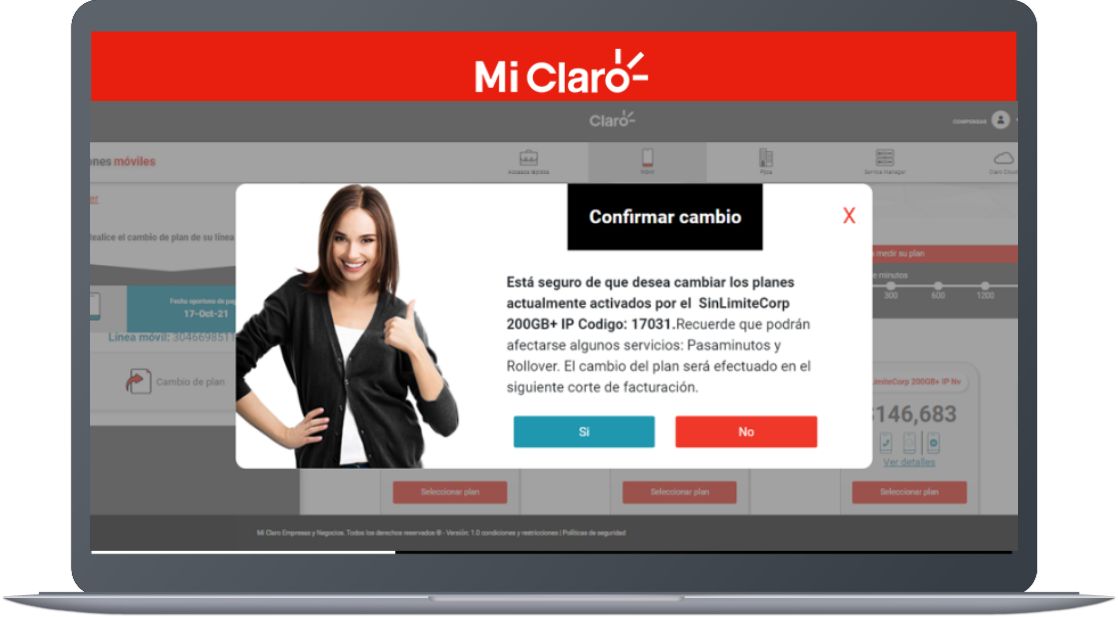 Paso 8 - Cambio de plan Up Grade