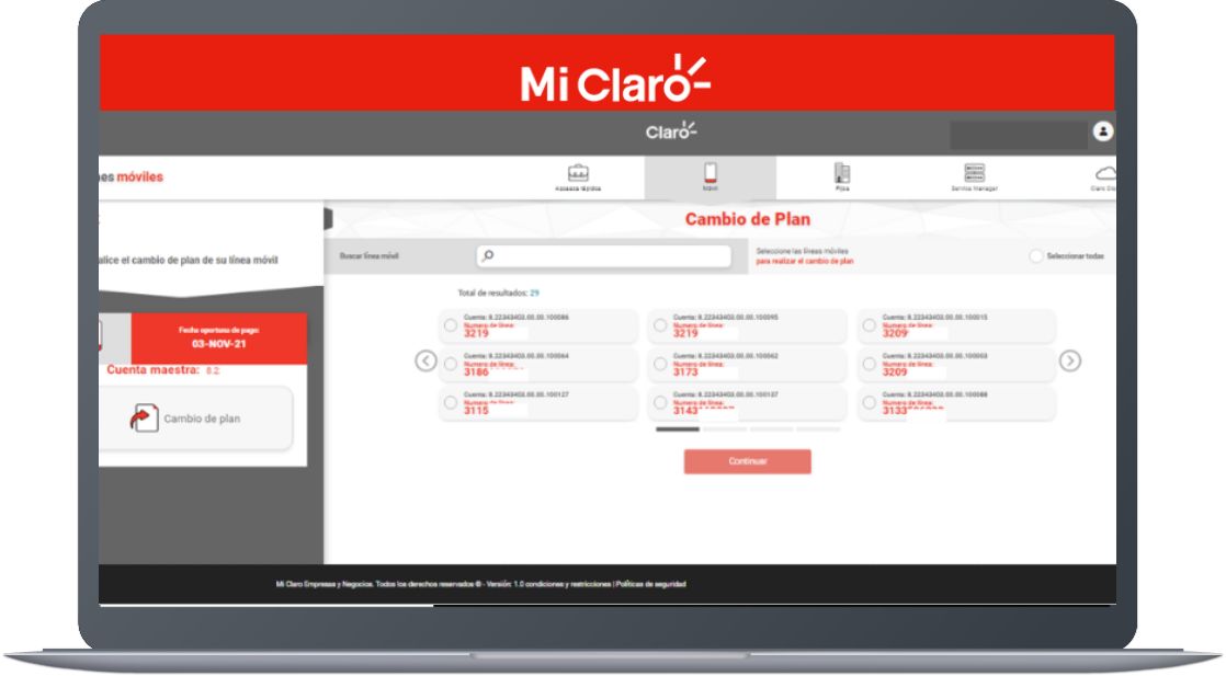 Paso 12 - Cambio de plan Up Grade