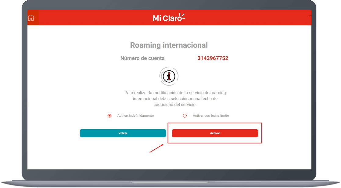 Paso 4 - Cómo activar y desactivar el roaming internacional 