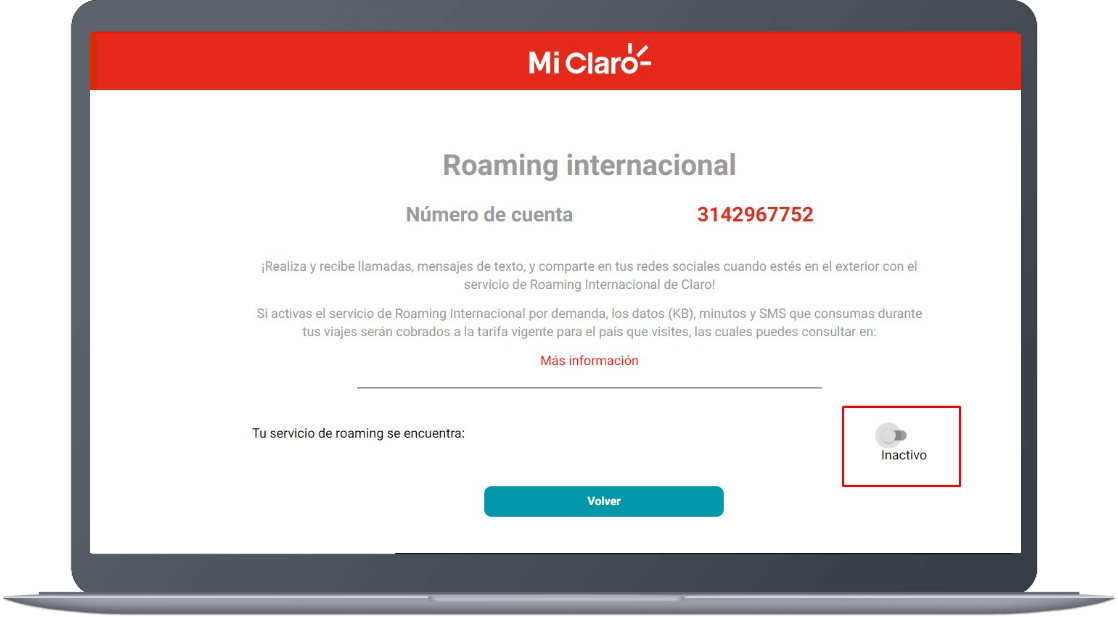 Paso 10 - Cómo activar y desactivar el roaming internacional 