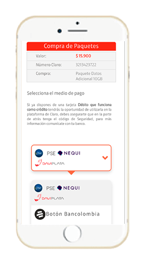Paso 6 - Compra de Paquetes Claro Postpago
