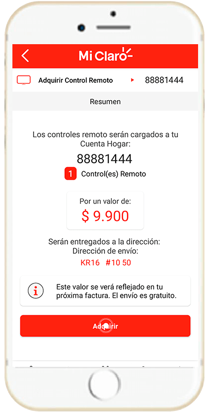 Paso 5 - Cambio o reposición del control remoto 