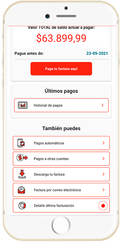 Paso 5 - Consulta todo sobre tu factura postpago en app mi Claro 