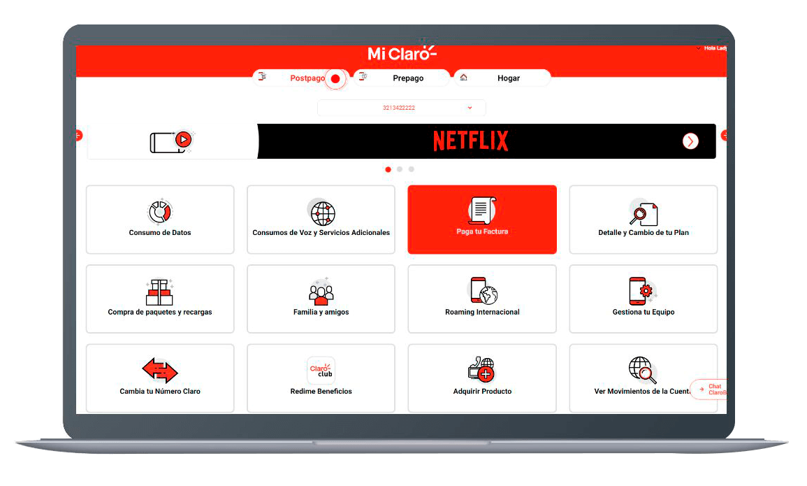 Paso 2 - Consulta todo Factura postpago en Mi Claro web 