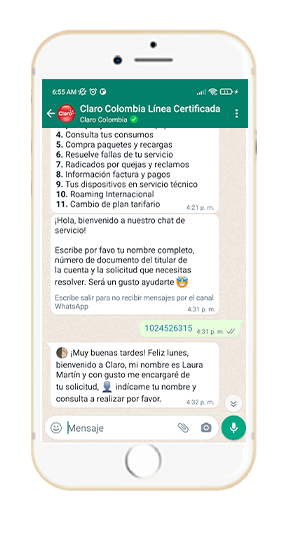 Paso 5 – Información general Postpago Claro 