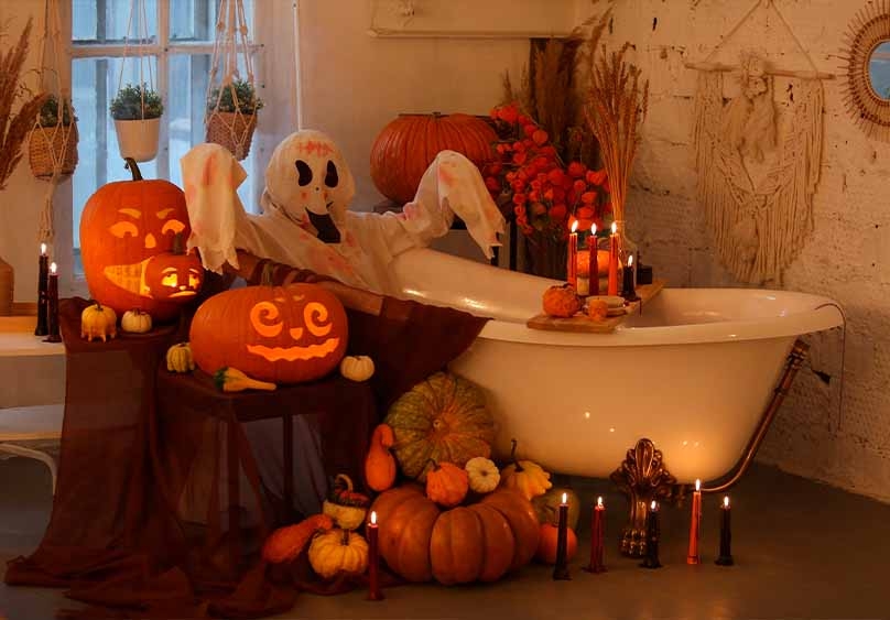 Decoración Halloween baño