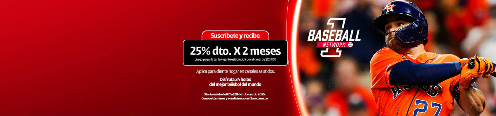 Suscríbete a 1 Baseball Network | Claro Colombia