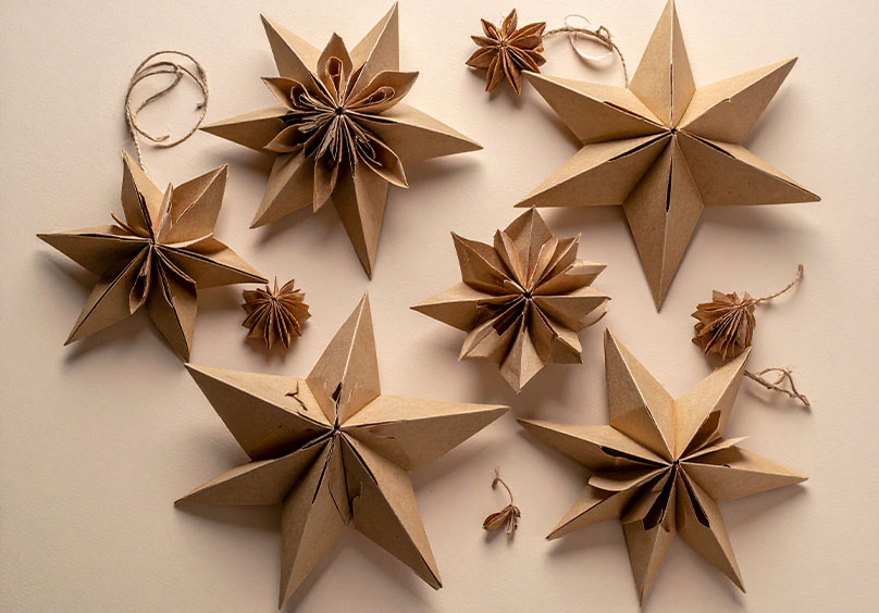 Estrellas navideñas recicladas