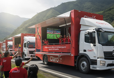 Caravanas copa mundial de futbol claro