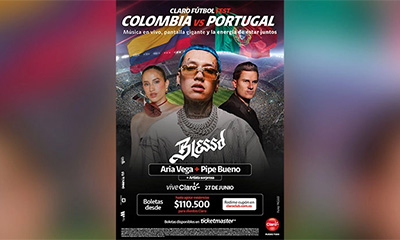 Blessd, Pipe Bueno y Aria Vega en Claro Fútbol Fest