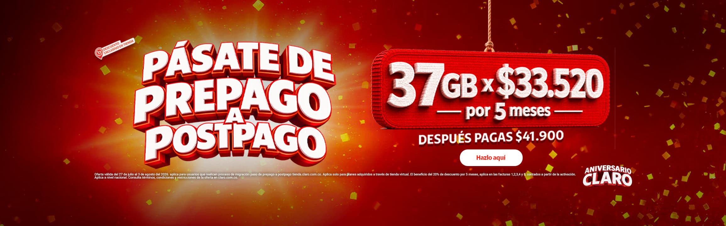 Pasate de prepago a postpago Pasate de prepago a postpago