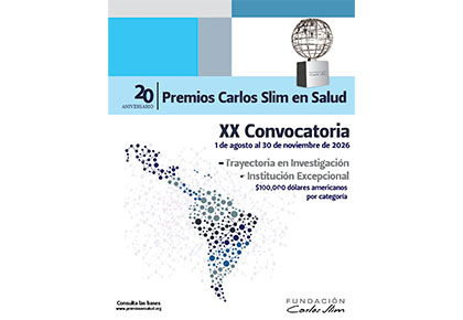 Banner xx convocatoria de los premios Carlos Slim en salud 2026