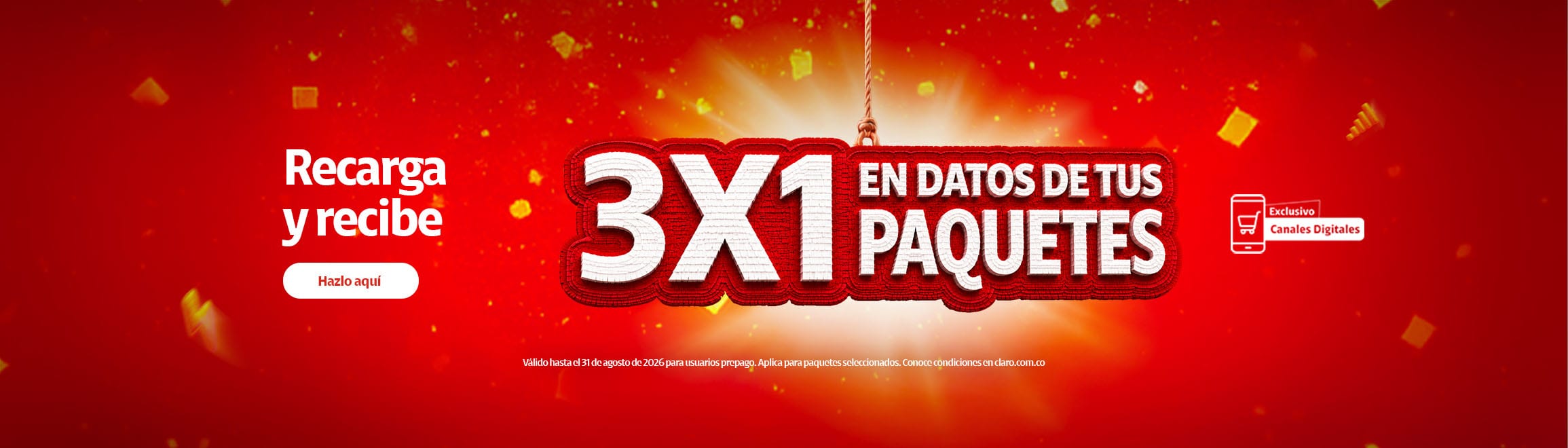 Recarga prepago 3x1