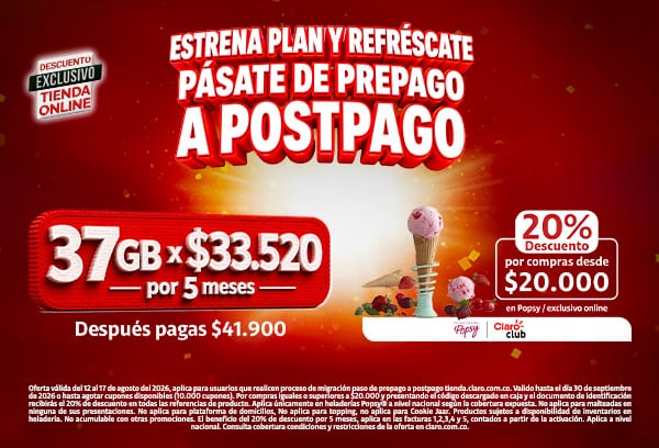 Pásate a Claro postpago y elige el plan ideal para ti.
