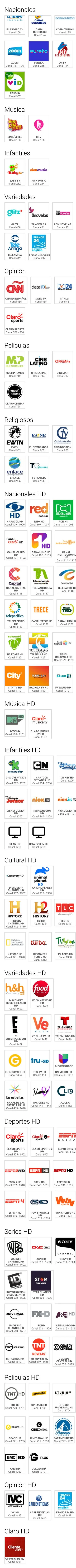 paquetes de canales avanzada claro tv