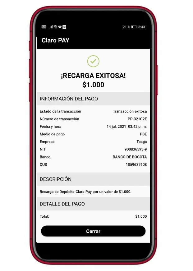 paso seis ingresa dinero con pse claro pay
