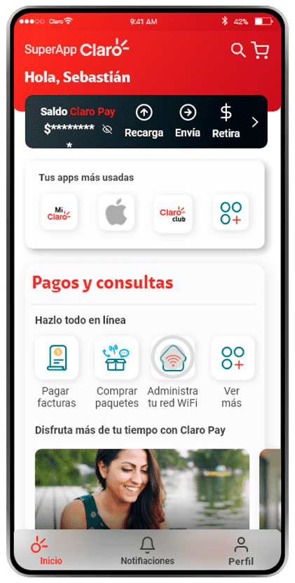 Paso 1 - Conoce cómo administrar tu red Wi-Fi, desde app Mi Claro 