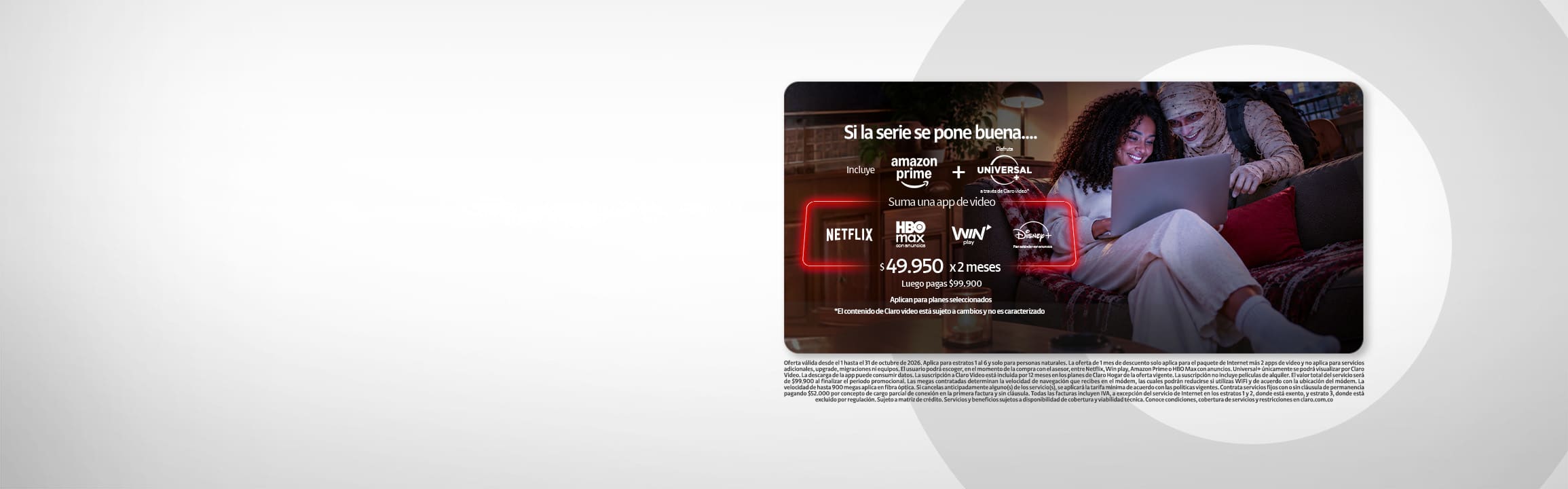 Póngale la fibra de 900 megas - Claro