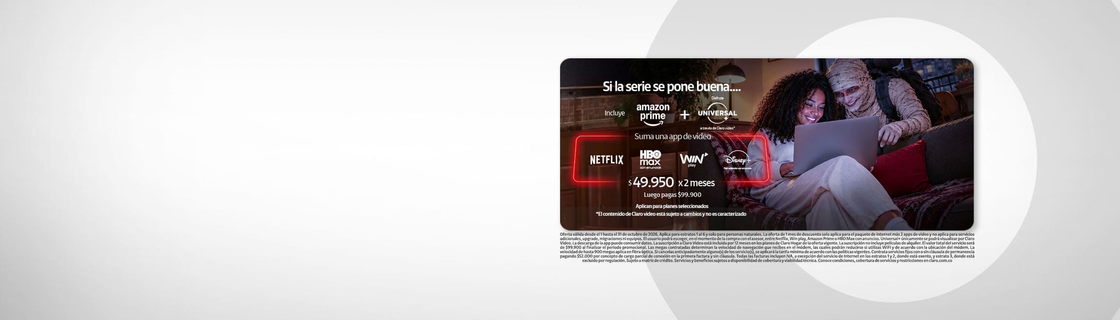 Póngale la fibra de 900 megas - Claro