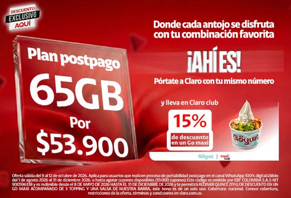Pásate a Claro postpago y elige el plan ideal para ti.