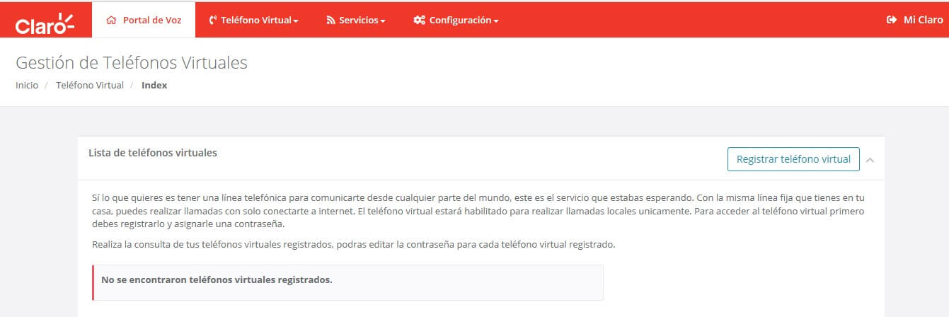 Lista de teléfonos virtuales Claro Colombia